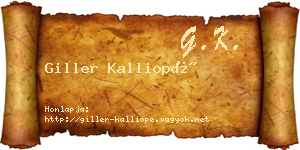 Giller Kalliopé névjegykártya